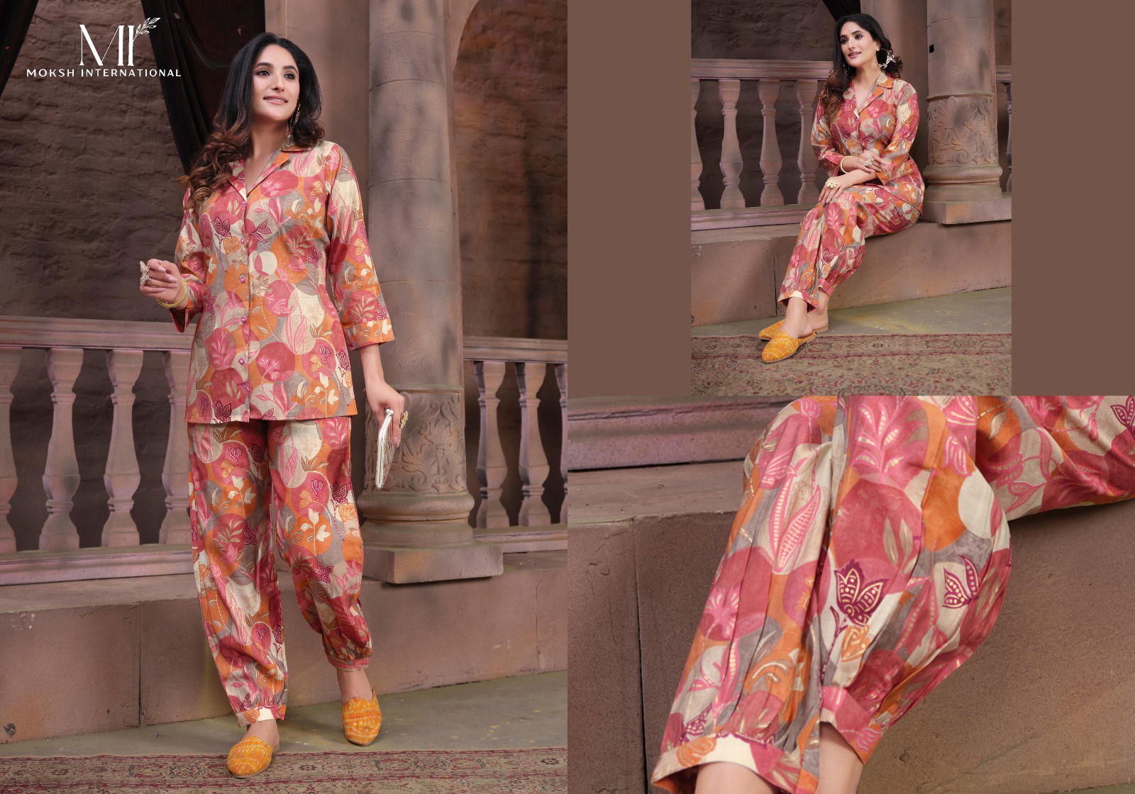 Moksh Co Ord Moon Premium Chanderi Kurti Bottom Catalog
